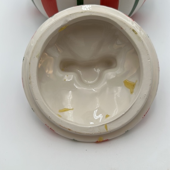 Round Stripped Cookie Jar Canster Decor - Picture 7 of 16